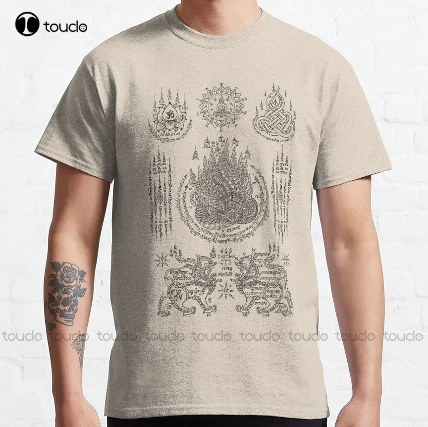Sak Yant Tradičné thajské tetovanie Muay Thai Thai Tattoo Classic Tričko Pracovné tričko XS-5XL Vlastný darček