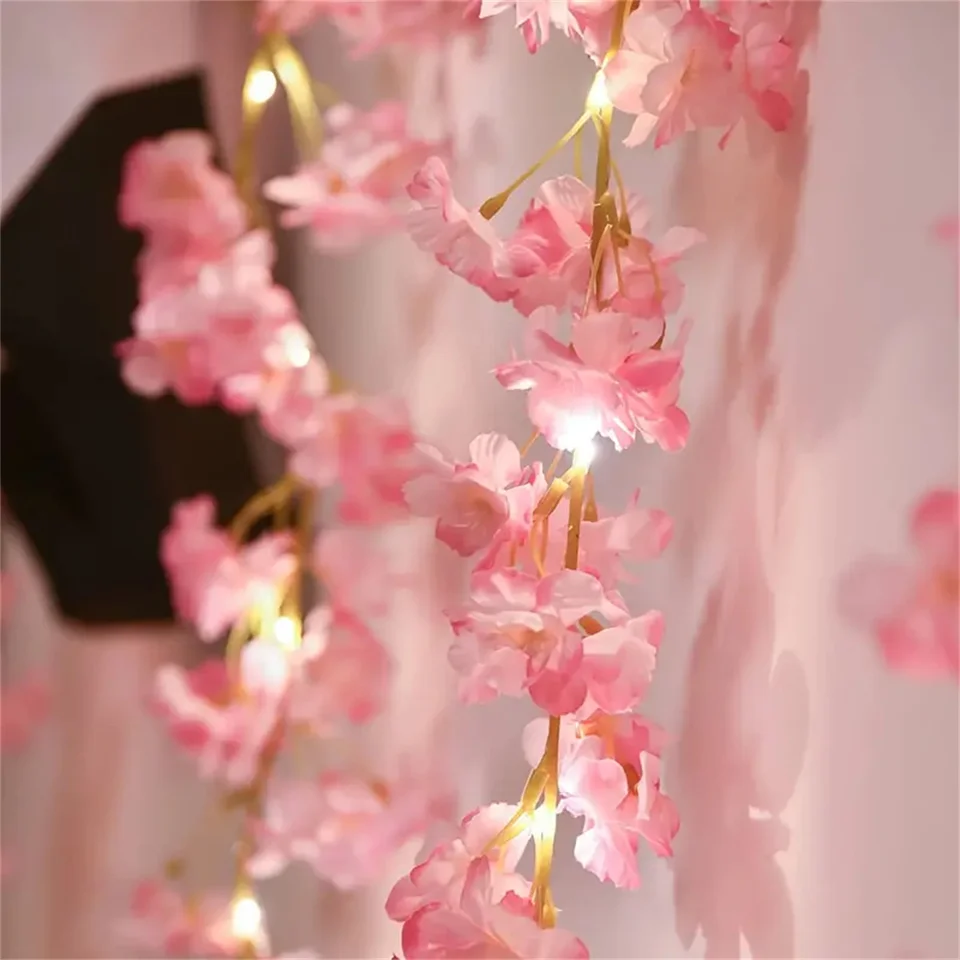 Sakura Garland String Lights, 78,74 palca/20 LED, vhodné pre svadby a vonkajšie prostredie