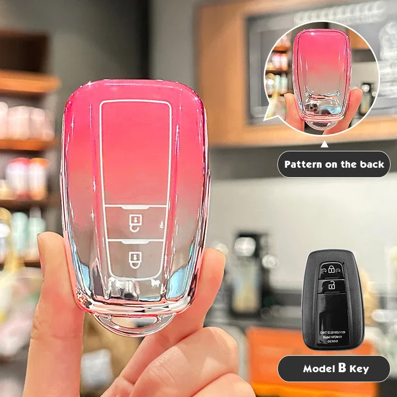 Sakura Pink for Toyota Prius Camry Corolla chr C-HR RAV4 Land Cruiser Prado 2 3 3 3 Gombest Key Key Case Key Key