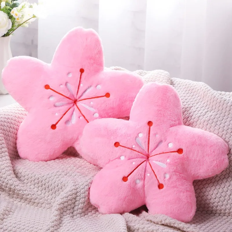 Sakura plyšový vankúš na pohovku dekoratívne kvetinové vankúše čerešňové kvety plnené vankúšové posteľné stoličky plnené chrbtom ornament