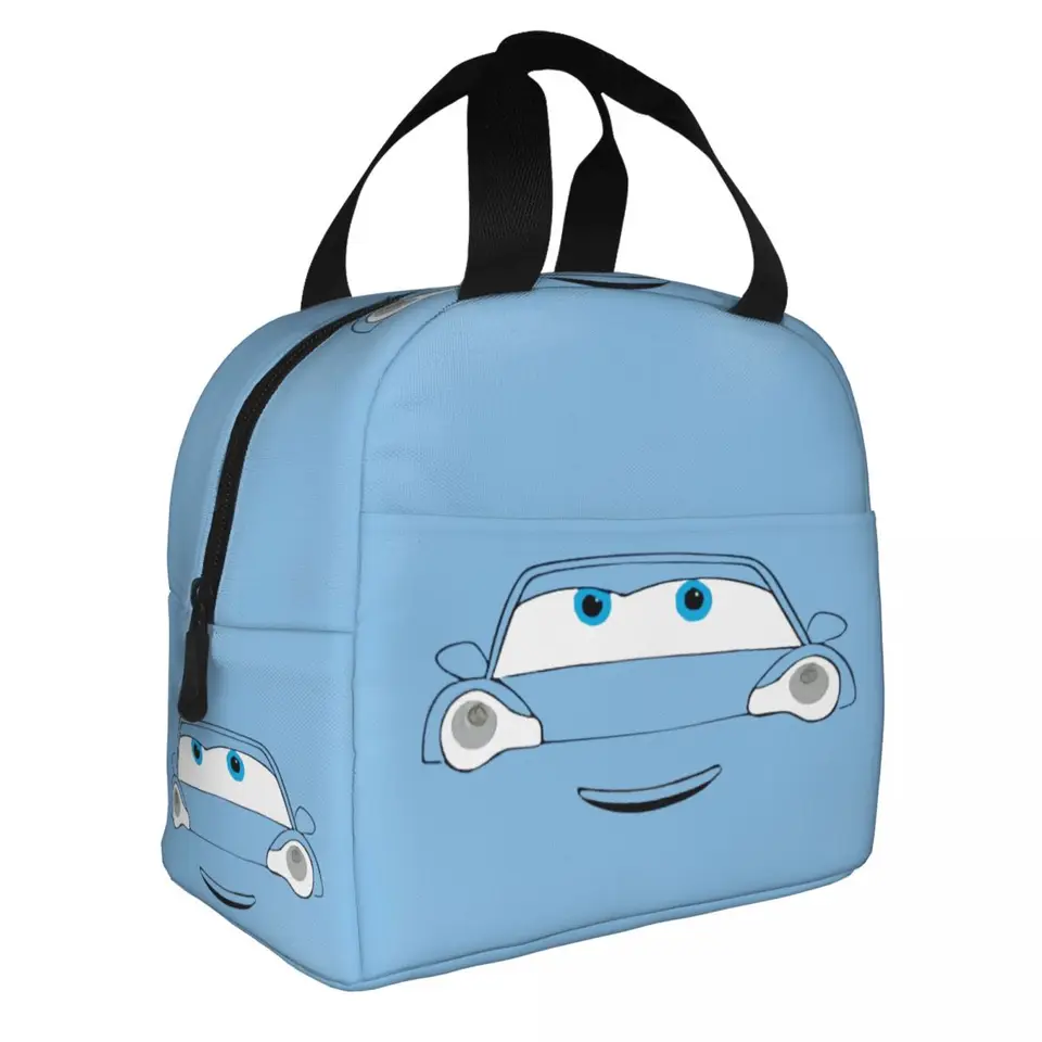 Sally Cars Lightning McQueen Izolované obedové tašky Vysoko kapacita jedla Kontajner tepelná taška obedový box tote práca vonkajšia muži Ženy