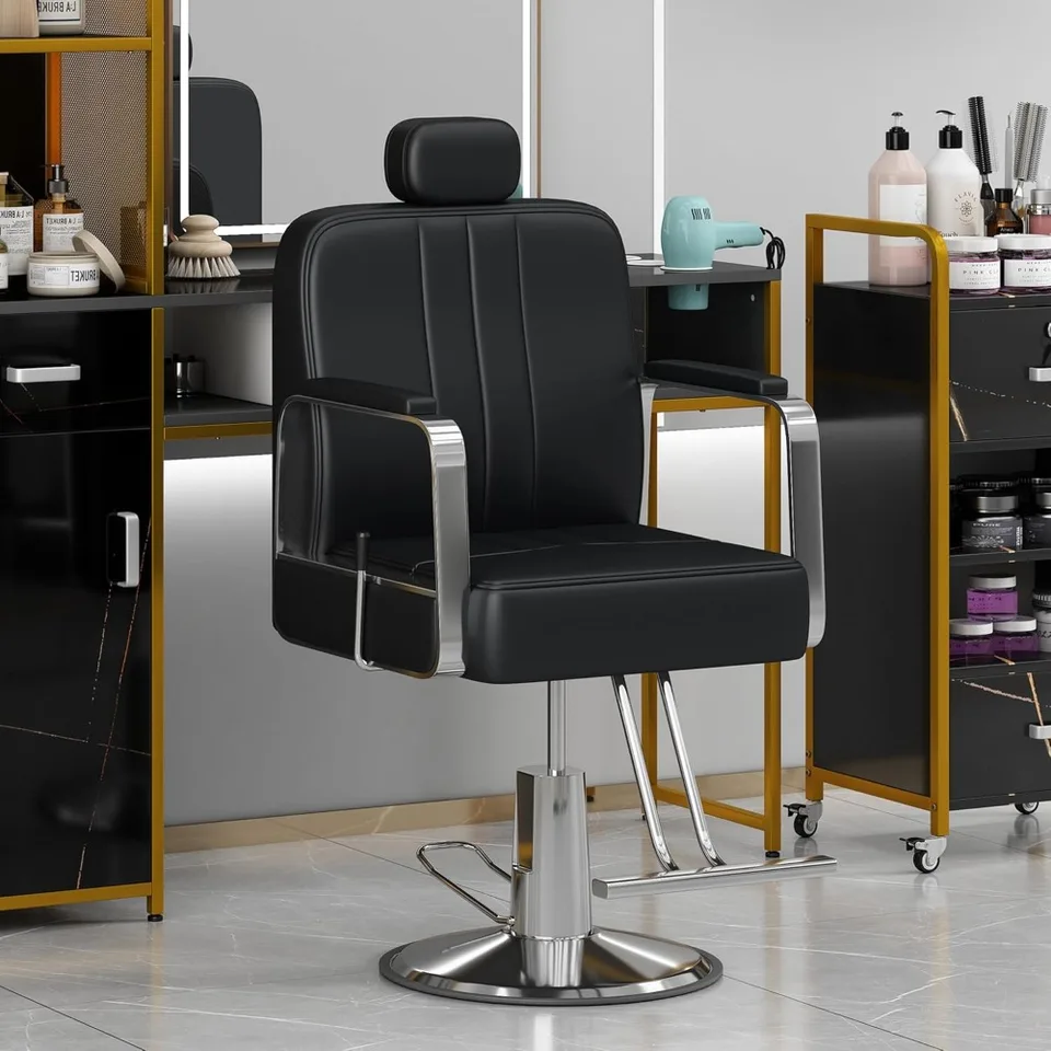 Salon stolička Barber stolička Všetky tetovacie stoličky kozmetické salón pre domáci holič, otáčanie 360 ​​°, maximálna hmotnosť 400 libier
