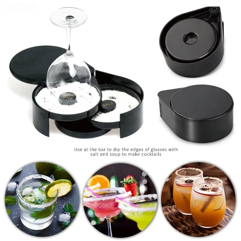 Salt Dipper Trojvrstvová plastová soľná okrajová škatuľka Sugar Rim Box Juice Koktail Koktail Koktail