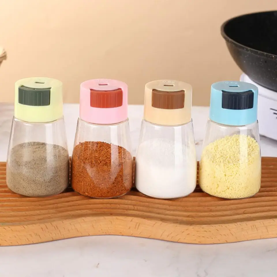 Salt Shaker Clear Presná kontrola kvantitatívna každá tlač 0,5 g korenia korenia Meracia korenie fľaša kuchynské gadgety