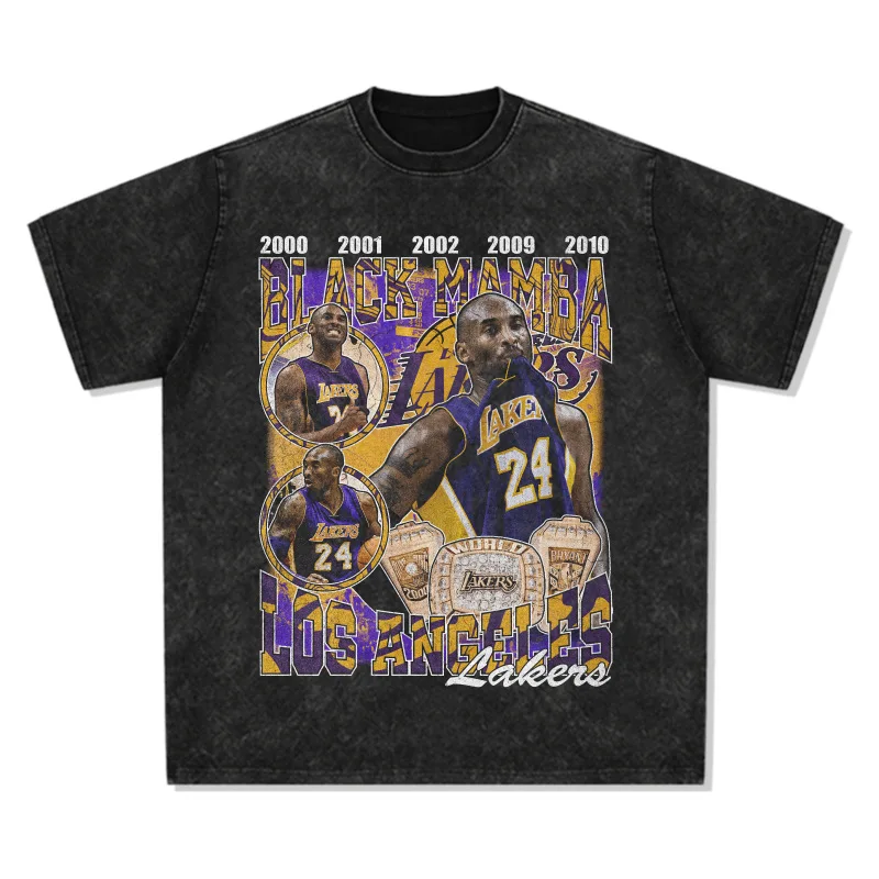 Salute to Kobe Bryant Tričko Americká basketbalová hviezda tlač ťažká váha vintage voľný príležitostný všestranný hip-hop krátke rukávy