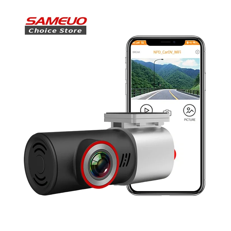 Sameuo Dash Cam Camera Video Recorder 1080p Black Box Automatické DVR zostavenie v aplikácii wifi wdr nočné videnie g-senzor pre autá