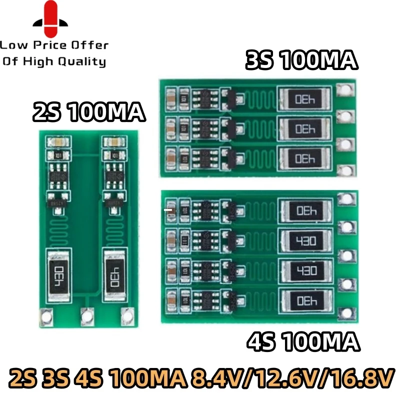 Samiore Robt 2S 3S 4S Balance Board 8.4V 12,6 V 16,8 V 18650 Polymér Li-Ion Litium Balancer Balancer BMS 100MA Balanced prúd