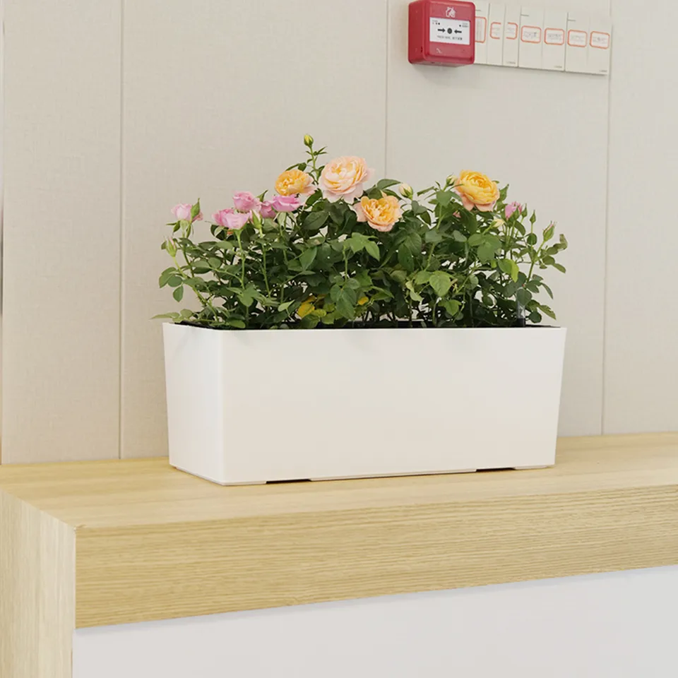 Samovzakladanie kvetináča kvetinového hrnca s indikátorom hladiny vody obdĺžnikový veľký bonsai výsadba kontajnera pre domácu záhradu