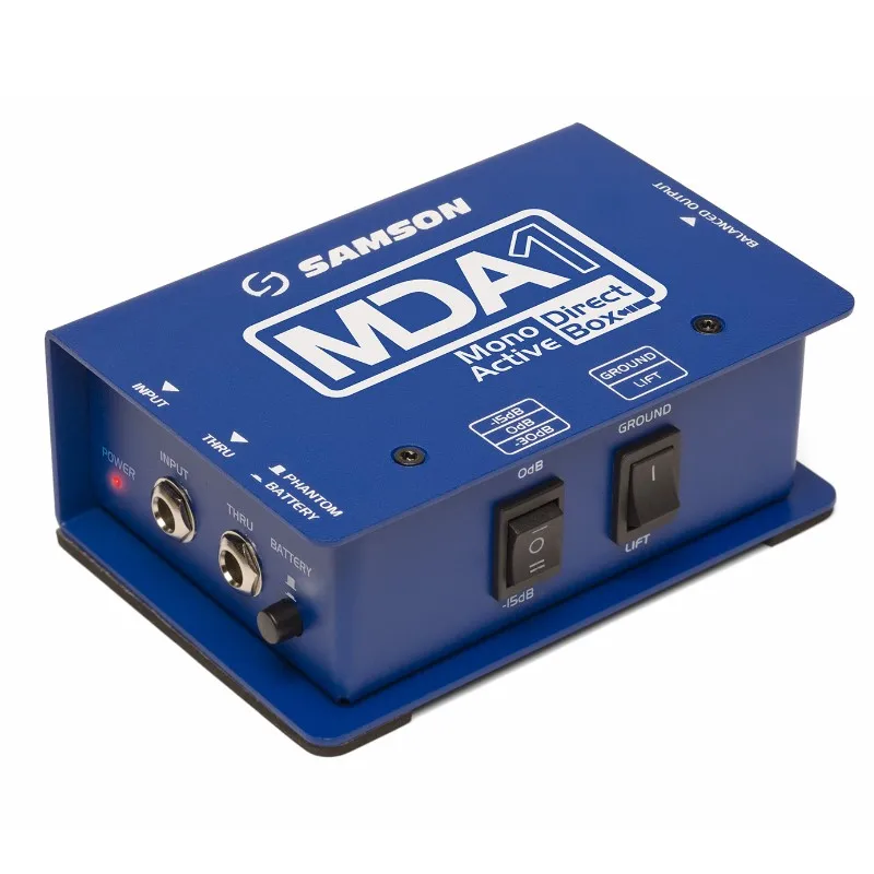 Samson MDA1 Mono Active Direct Box DI Box pre živý zvuk a nahrávanie aplikácie Prevedenie nevyváženého signálu na vyvážený signál