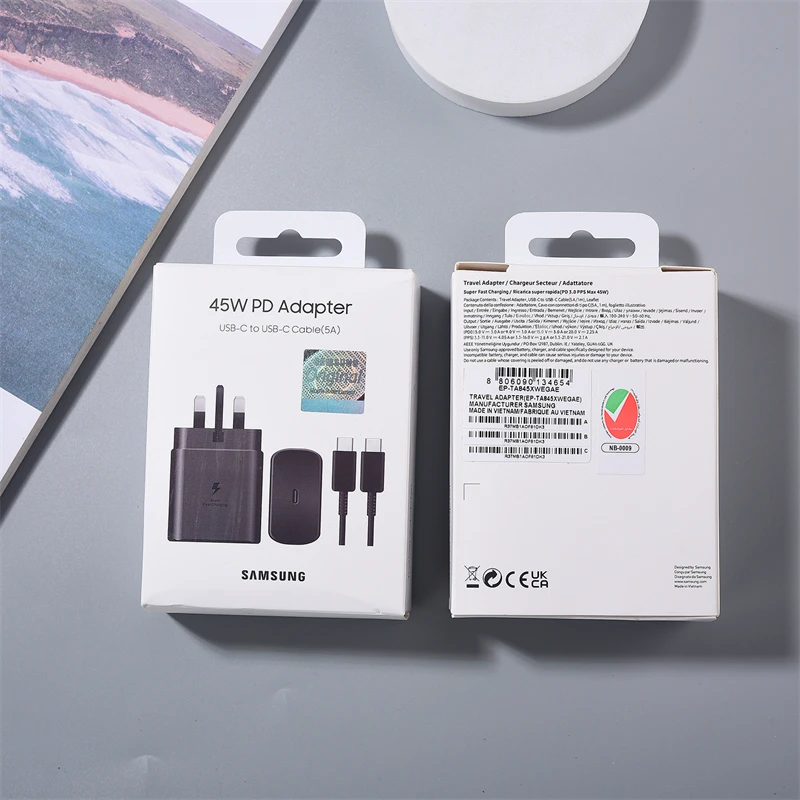 Samsung 45W USB-C Super Adaptive PD Fast Charger UK EP-TA845 pre Galaxy Z Flip4 Fold 3 S20 S21 S22 Note20 Ultra A72 A53 A22 S10+