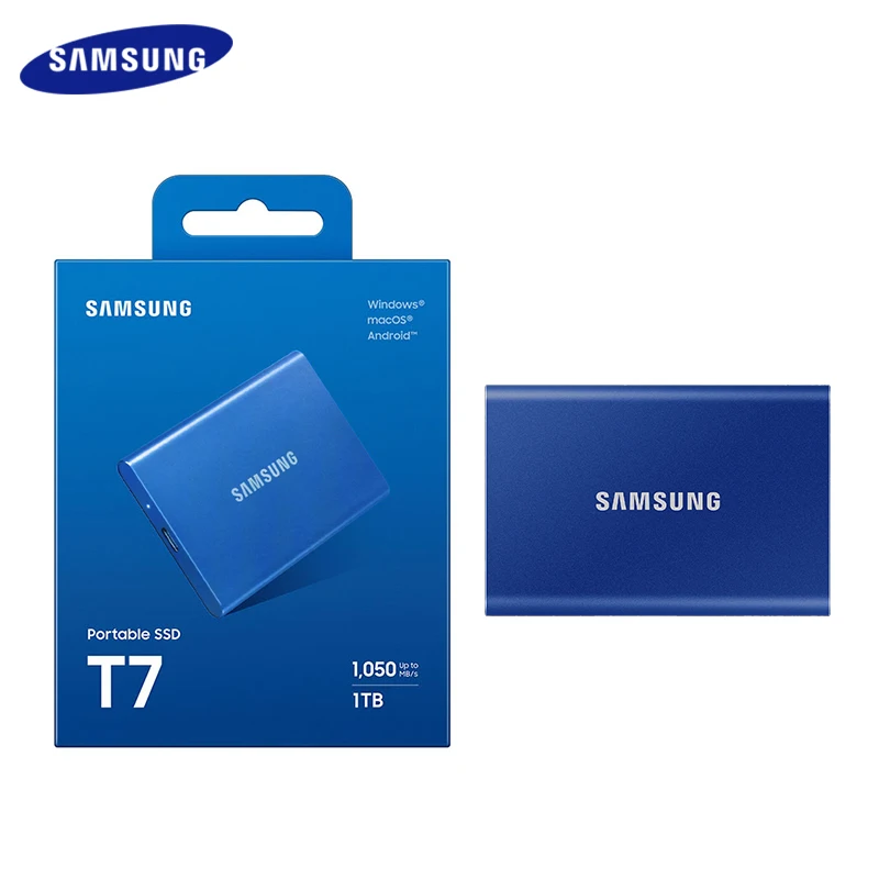 Samsung SSD USB3.2 Typ-C T7 1TB 2TB Prenosný Solid Stade Drive Original NVME THO DISK FLASH 1050MB/S Softvér PSSD