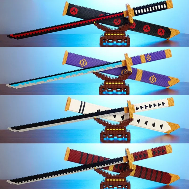 Samurajský meč Cover Sword Building Blocks Blocks Ninja Blade Katana Japanese Anime Butterfly Knife Tehly Detské hračky pre dospelých