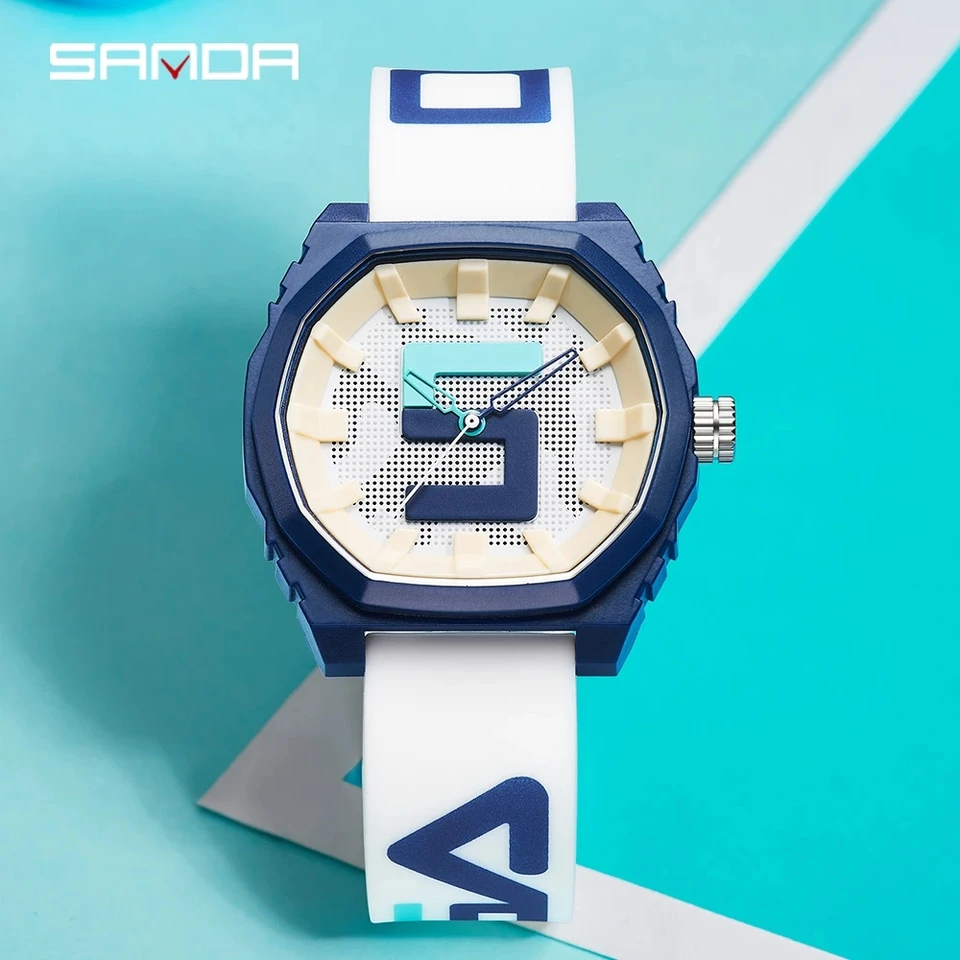 SANDA 2023 Nové unisexové dámske pánske hodinky Top značka Luxusné športové silikónové vodotesné Quartz Watch Men Relogio Masculino