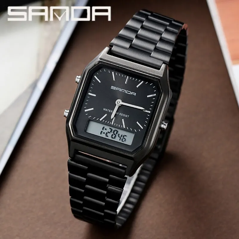 SANDA LUXURY Pánske hodinky v štýle GEYTSES ZERAVNEJ OCE ŽENY LED DIGITÁLNY DIGICKÝ DIZEX UNISEX Vodotesné športové kremenné hodinky