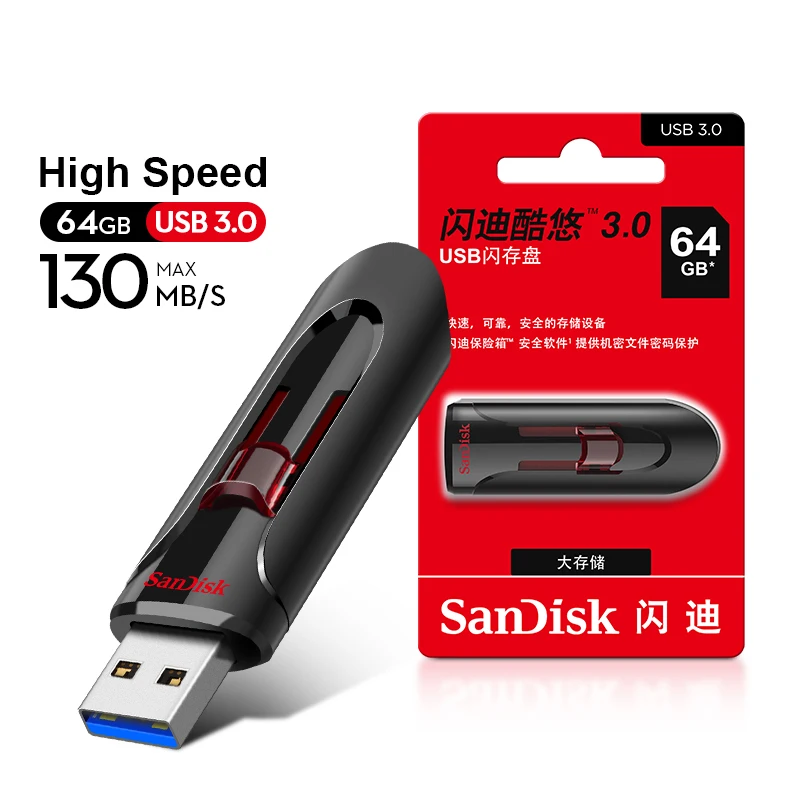 Sandisk Pendrive 128 GB 64 GB 32 GB 256 GB USB Flash Drive 32 64 128 16 GB Pen Drive 3,0 USB Stick Disk Disk na kľúčovej pamäti pre PC