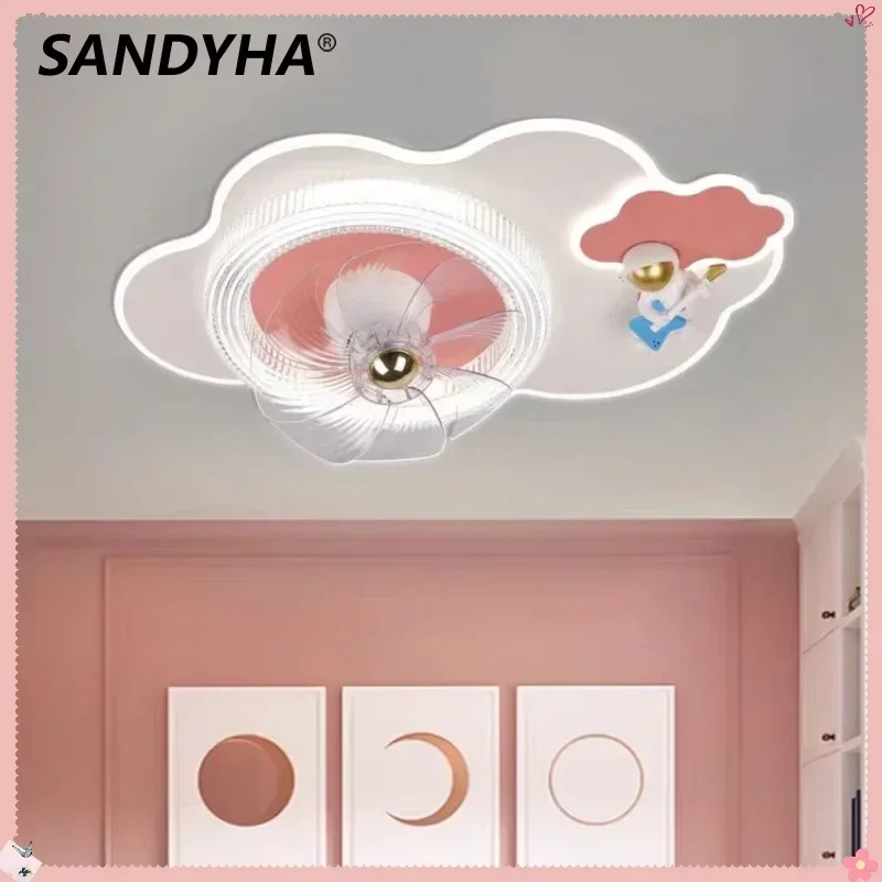 Sandyha Cartoon stropný ventilátor Svetlo Nové zvieracie trasenie očí LED LED LED Obýva