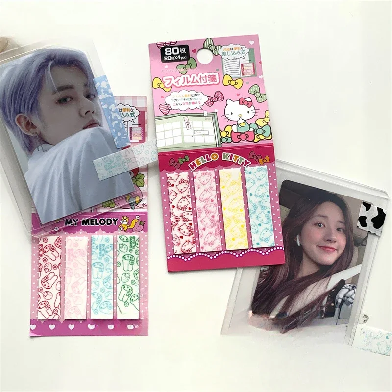Sanrio Anime Malé karty držiak na index indexu Hello Kitty My Melody tlačené obdĺžnikové kawaii farebná nota nálepka štítok