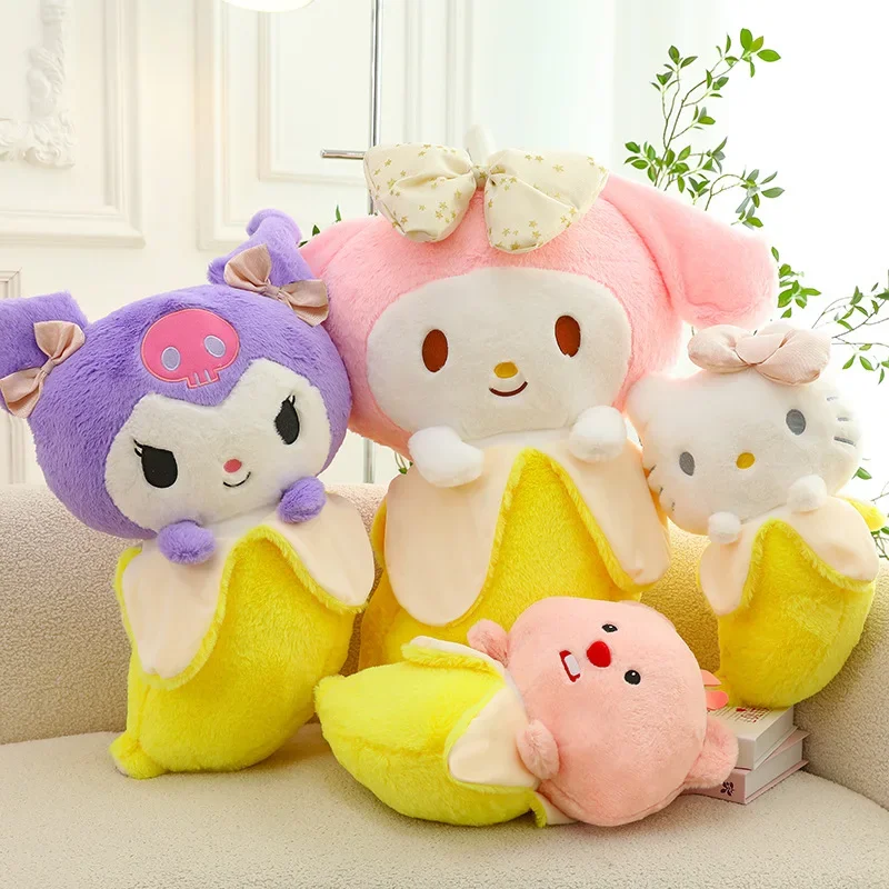 Sanrio banán KT Cat plnené plyšové hračky Karika