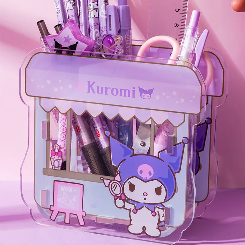 Sanrio Cinnamoroll MyMelody Kuromi Acryl Pen Držiteľ Kawaii Storage Box