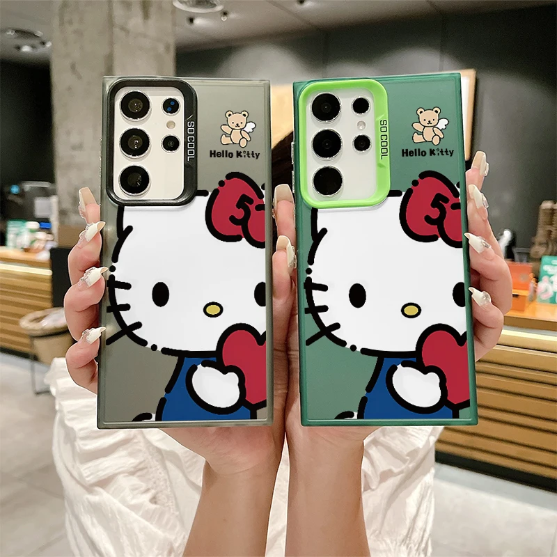 Sanrio Cute Hello Kitty Fall Shock odolný v prípade Samsung Galaxy S24 S23 Ultra S22 S21 S20 Plus Fe Poznámka 20 krycí obal WK492 WK492