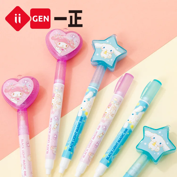 Sanrio Detský zvýrazňovač karikatúry vysoký vzhľad Tajné neviditeľné značkové značky Pen Light Pen Darček pre deti