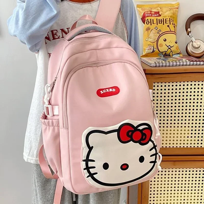 Sanrio Girl Cartoon Veľká kapacita batoh Hello Kitty Cute Schoolbag Študent Cestovec Storage Bag Kabelka