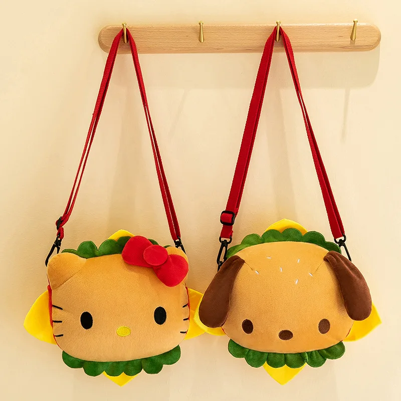 Sanrio Hello Kitty Burger Bags Cartoon Pochacco Crossbody Bag Fashion Women Sweet Makeup Bag Cute Adcier Girlful Gifts