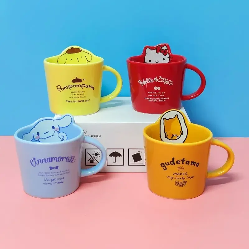 Sanrio Hello Kitty Cinnamoroll anime kawaii ins keramický pohár roztomilý karikatúra Miniso My Melody Bottle Fľaša darčeky pre dievčatá