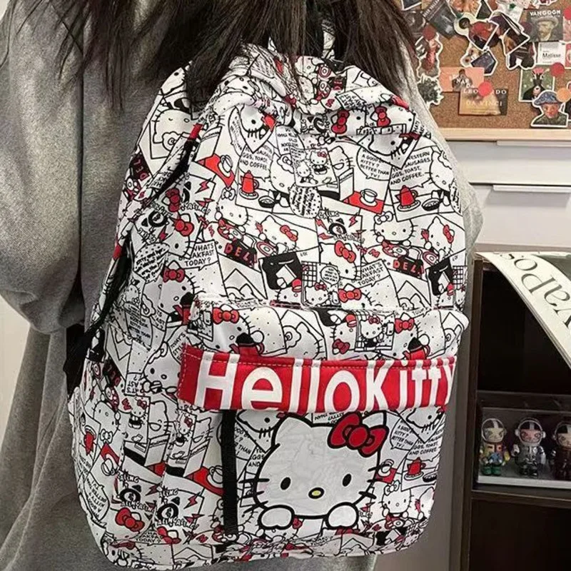 Sanrio Hello Kitty Cute Print študent batoh nový móda veľká kapacita neformálny batoh japonský štýl harajuku ramená tašky