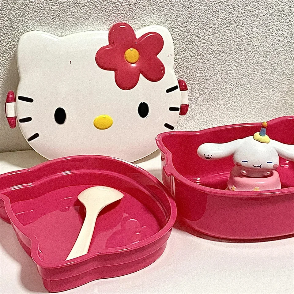 Sanrio Hello Kitty Lunch Box Hello Kitty Plastové obedové boxy Študent ovocná skrinka zapečatená piknik a fotografovanie