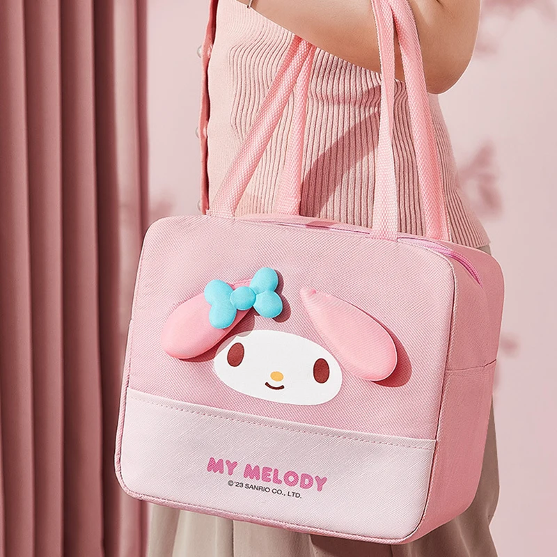 Sanrio Hello Kitty My Melody Cinnamoroll Cute Kawaii Lunch Box Handbag obed hliníková fólia Zhruba izolovaná taška s taškou
