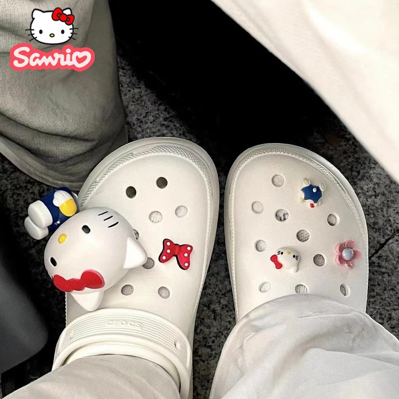 Sanrio Hello Kitty OBEZDOBY OBCHODY KARTOBU KUROMI MELDONA KAWAII GIRL CINNAMOROLL PVC SLOWALS Sandále Darčeky pre deti