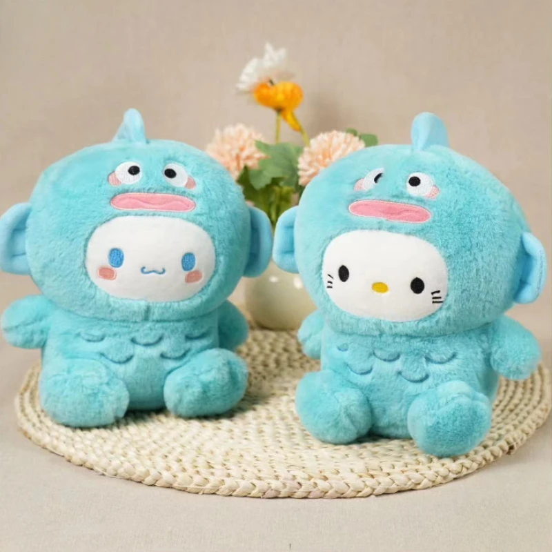 Sanrio Hello Kitty plyšový cinnamoroll cos hangyodon bábiky škaredé rybie hračky karikatúra plyšová hračka hanton plyšové dievčatá narodeniny darčeky