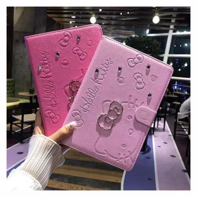 Sanrio Hello Kitty puzdro pre iPad 10. 7/8/9/9. Gen 10.2 Kryt pre iPad Pro 11 Mini 4 5 6 Air 4 5 Diamond PU Leather Smart Cover Cover