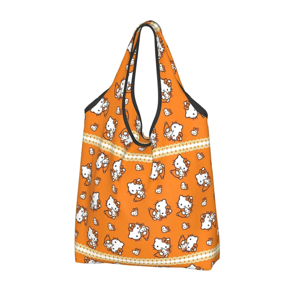 Sanrio Hello Kitty Shopper Bag My Melody Kuromi Cinnamoroll Kabelky Ženy dizajnér Tote Bag Fun Hietoč
