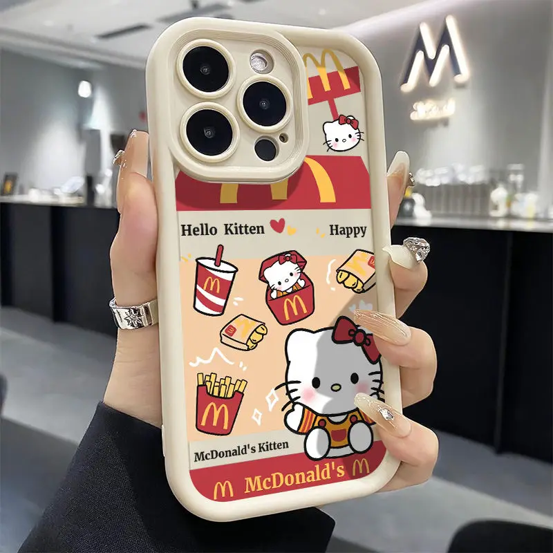 Sanrio Hello Kitty Silikone Pase pre iPhone 15 14 11 12 13 Pro Max xs xr 12 13 Mini 7 8 plus y2k dievča proti pádu