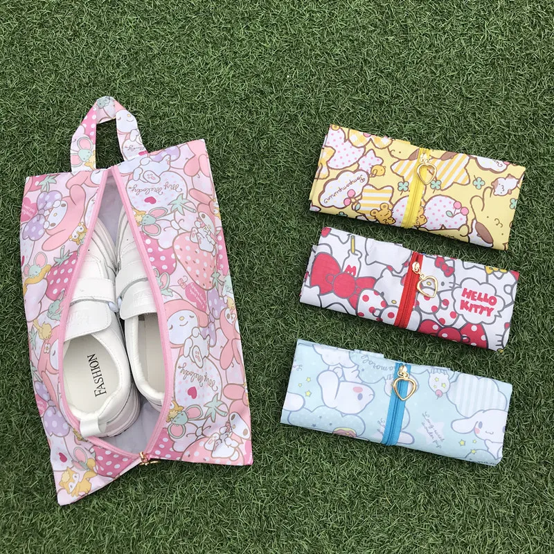 Sanrio Hello Kitty Storage Bag Thack Tack Cartoon My Melody Cinnamoroll Waterproof Shoe Shoe Storage Storage Shoe Thack
