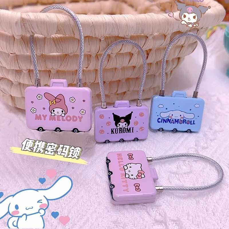 Sanrio Jade Dog Kuromi Small visiaci zámok roztomilý kufr Travel Digital Code Lock School Bag Domáca kufrový zásuvok Zásuvka Hardware