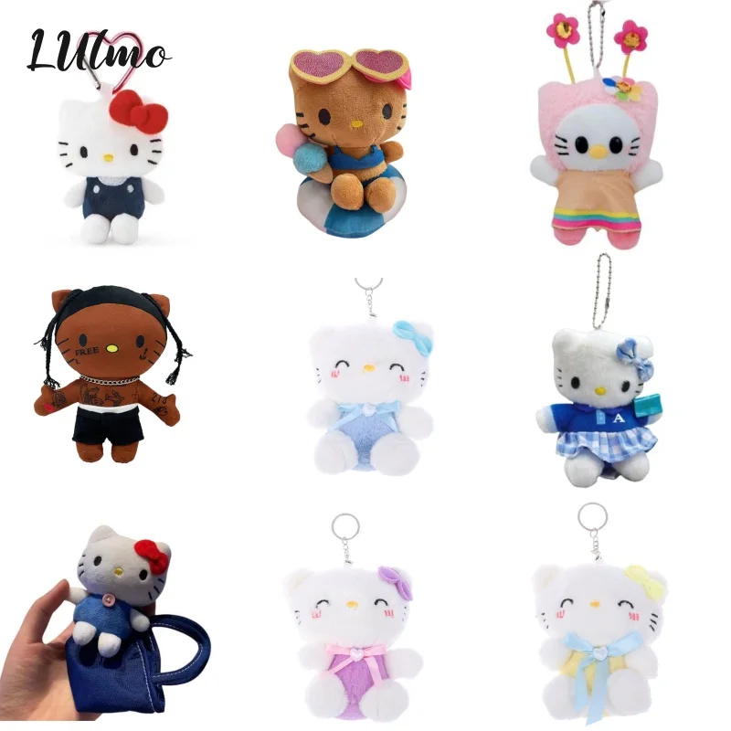 Sanrio Kawaii Cartoon Keychain Hello Kitty Plys Plush Pendant Key Ring Charms Backpack Decor Decan Doplnky Dievčatá Darček