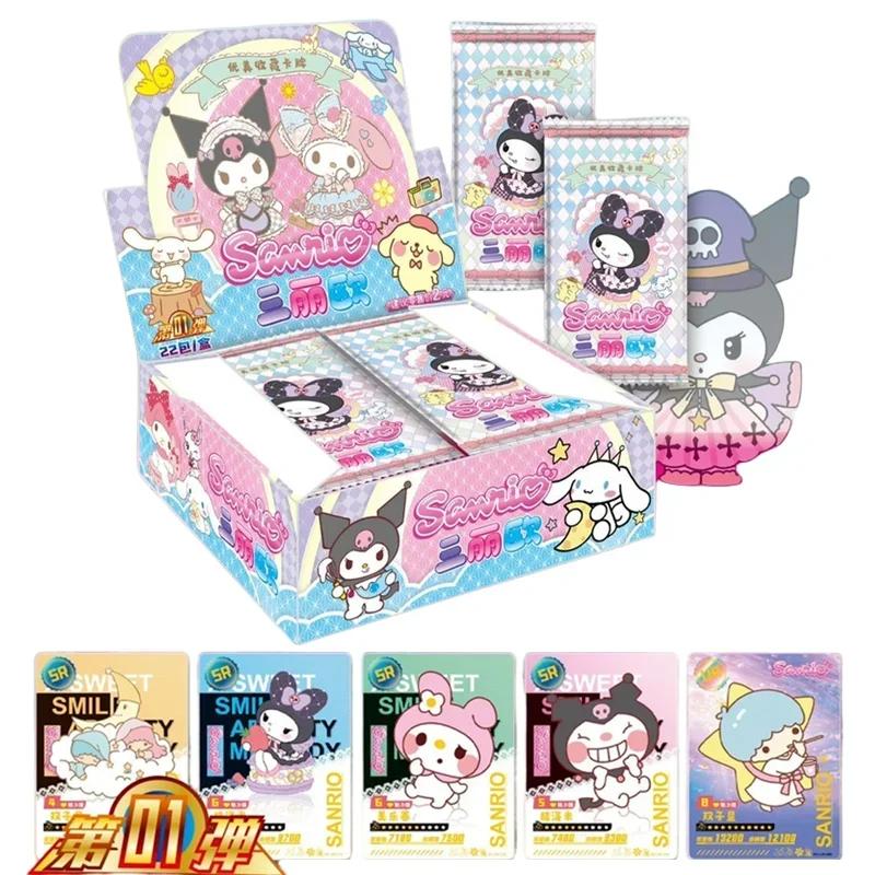 Sanrio Kuromi karty My Melody Trading Card Game Hello Kitty Booster Box Cartoon Cutoon Collection Collection Hray vianočný darček