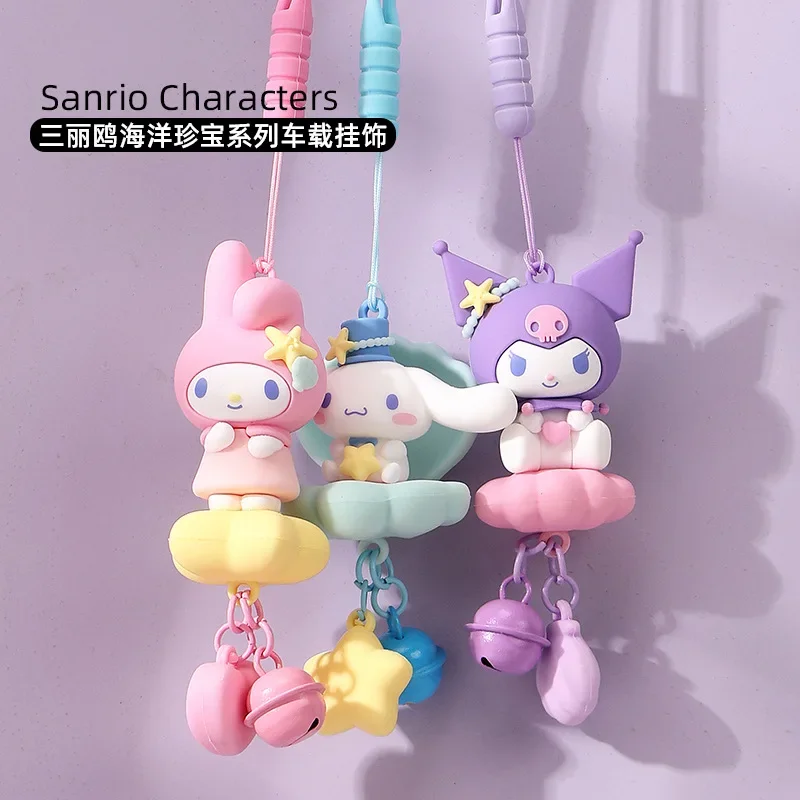 Sanrio kuromi kawaii cinnamoroll moja melódia Cartoon Ocean Treasure Series Auto prívesok anime sladké dievčenské srdce roztomilý PVC Keychain