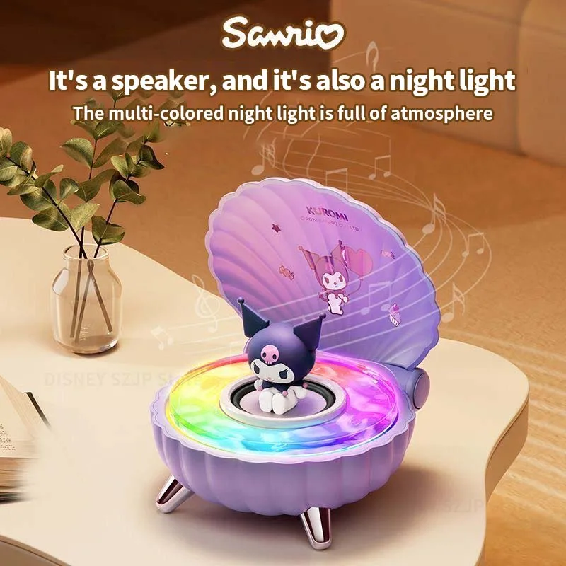 Sanrio Kuromi Mini Bluetooth reproduktory K39 Kawaii My Melody Shell Series Series Wireless Prenosné nočné svetlo Reproduktory Anime Girl Gifts