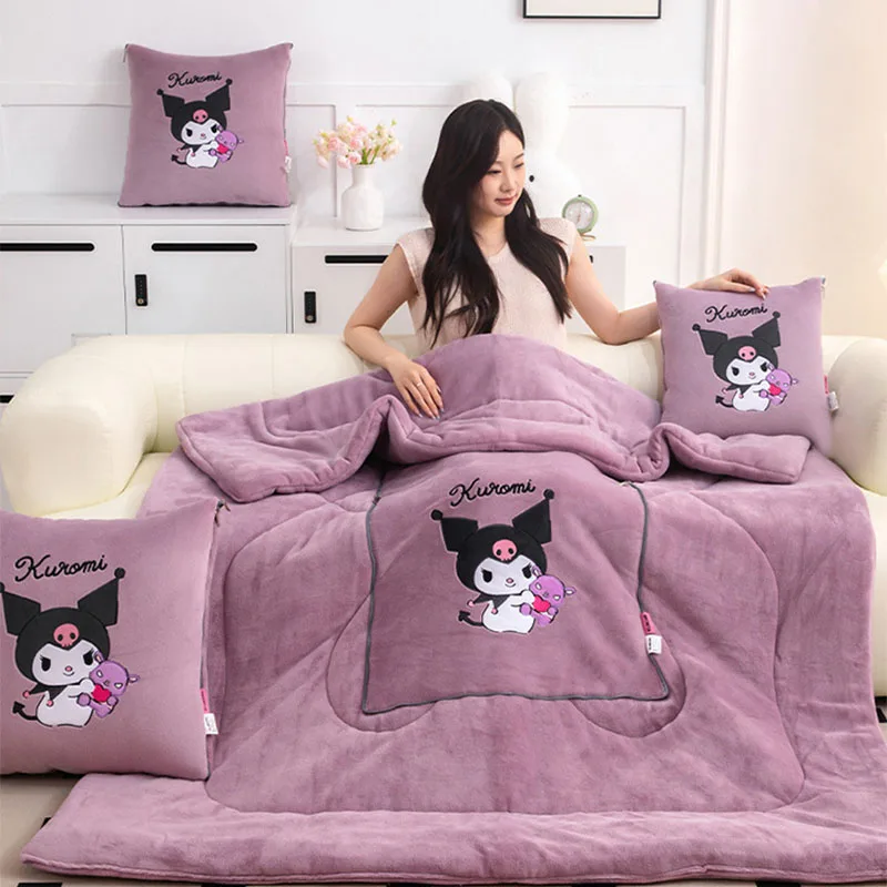 Sanrio Mlieko plyšové vyšívanie karikatúry Duálne účelne zahusťovanie automobilu v zimnej vankúšovej kancelárii