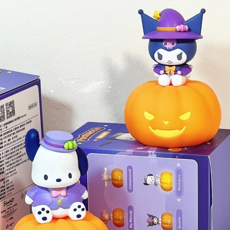 Sanrio Nightlight Blind Box Kuromi Pochacco Periférie halloween tekvicová séria garáže desktop dec zbierka narodeninové darčeky