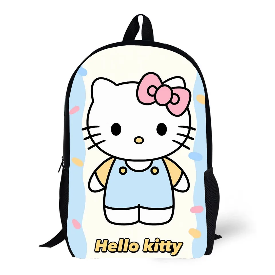 Sanrio Pink Bow Hello Kitty Waterproof Batoh Print Schoolbag School Bagtravel Bag Fashion Canvas taška na laptop tašku cestovnú tašku