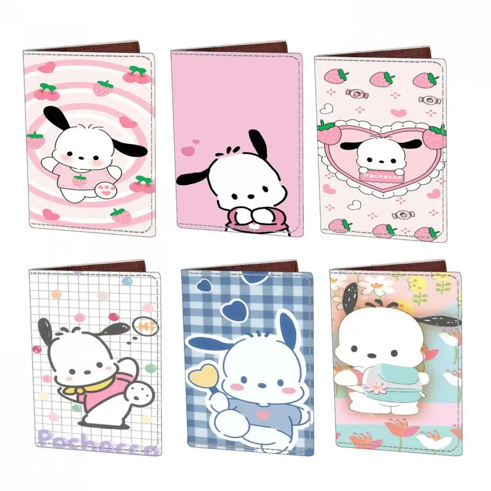 Sanrio Pochacco Cartoon Passport Protective Cover Pu Leathaer Travel Passport Holder ID prípadu ID Názov OBCHODNÉ KARTY Protector Vrecko Protector