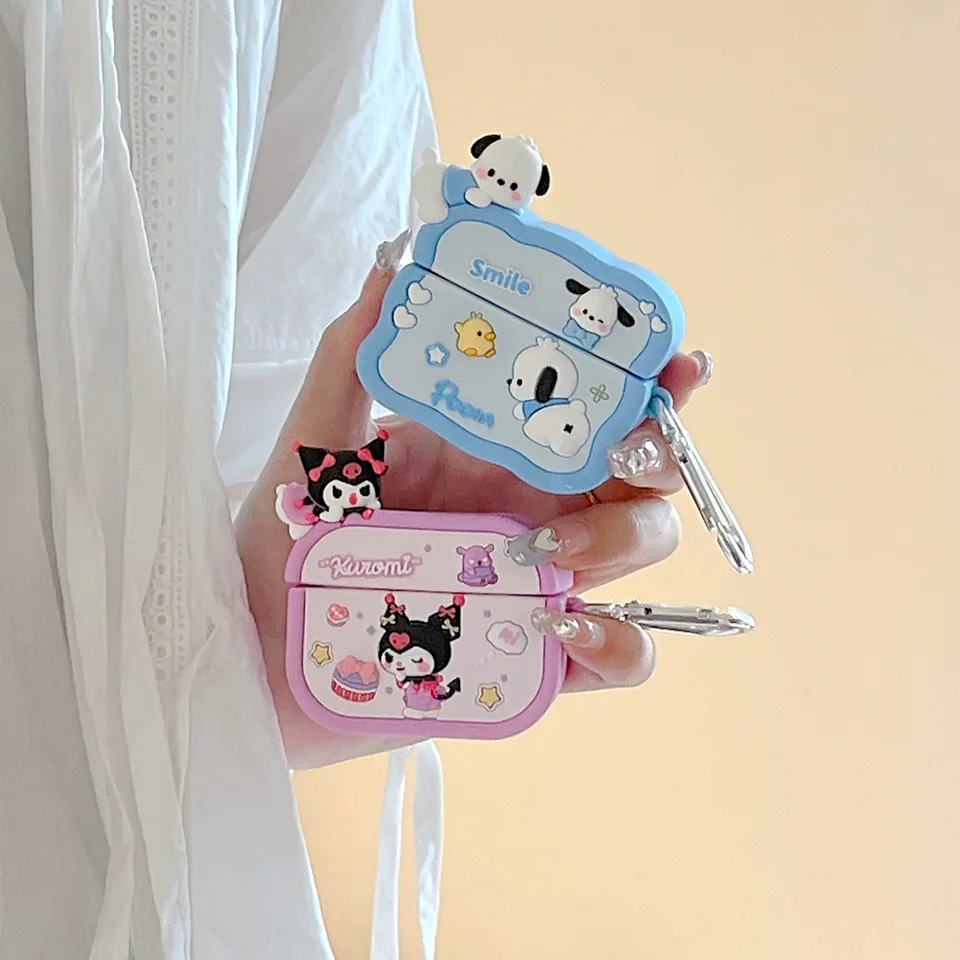 Sanrio pre AirPods Pro 2 Case, 3d Kuromi Pochacco puzdro pre AirPods Pro, ochranný silikónový kryt pre slúchadlá pre AirPods 3 puzdro 3