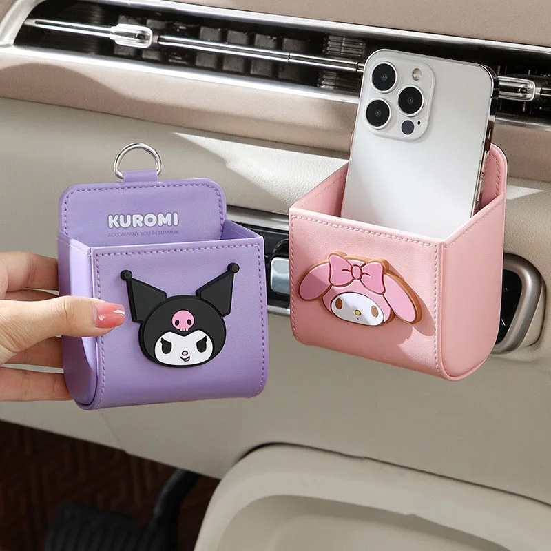 Sanrio Storage Box Key Mobile Phone Air Outlet Storage Box Storage Bag Cartoon Kuromi Hello Kitty Automobily