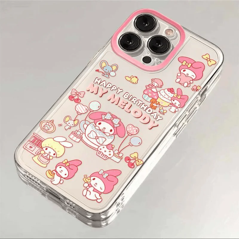 Sanrioes Melody Hellos Kittys Clear Space Telefón puzdro pre Samsung S10 S20 S21 S22 S23 S24 Fe Plus Ultra A35 A20 Note10 20 4G 5G 5G