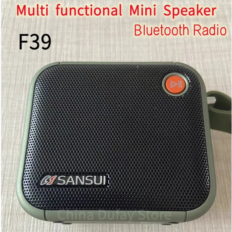 Sansui F39 Mini Bluetooth Reproduktor Prenosné rádio hifi stereo surround bass podpora TF karta USB BT režim Outdoor MP3 Hudobný prehrávač